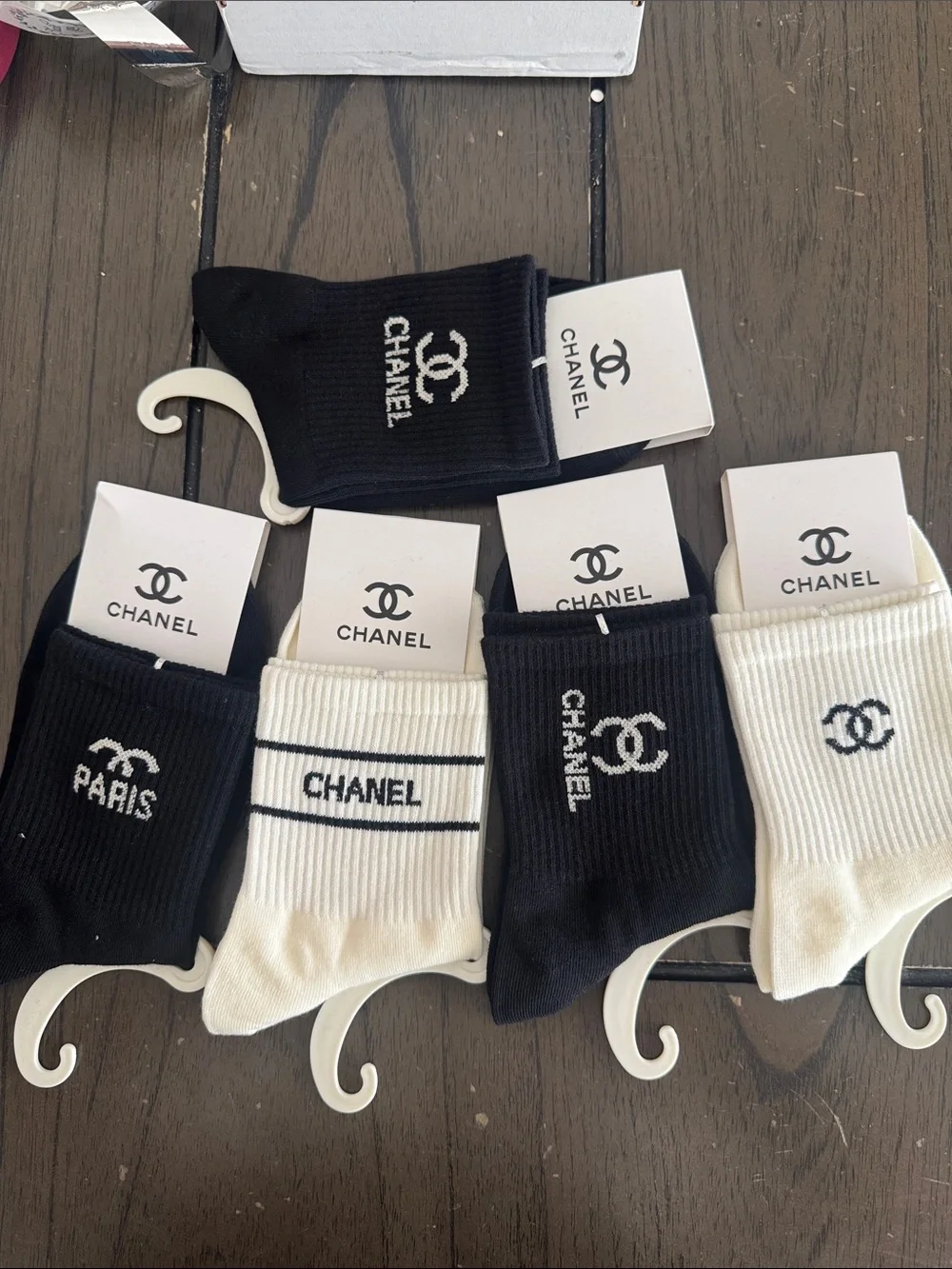 Black & White Logo Crew Socks Set